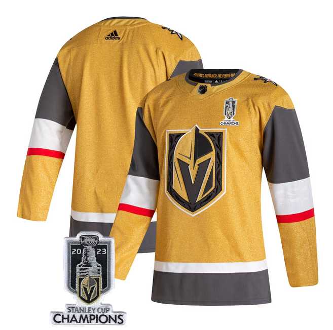 Men%27s Vegas Golden Knights Blank Gold 2023 Stanley Cup Champions Stitched Jersey->customized mlb jersey->Custom Jersey